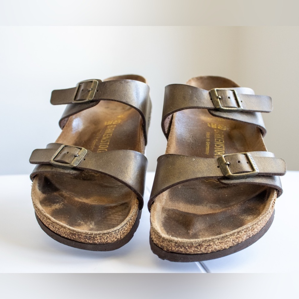 Birkenstock Arizona Oiled Leather Shimmer Brown Women’s Open-Toe Sandals Size 40 - Picture 5 of 13